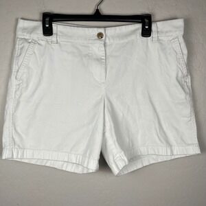 J. Crew Women's White Casual Chino Shorts Size 14 Classic Everyday Staple